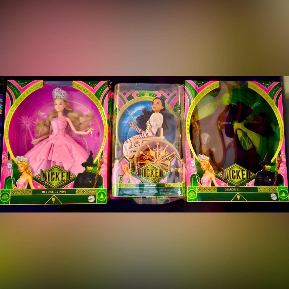 Mattel Wicked Movie Glinda & Elphaba DELUXE & Nessarose dolls MISPRINT URL ERROR